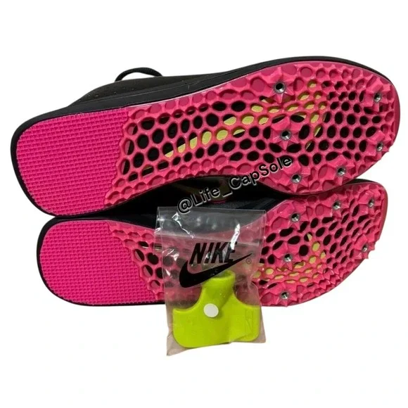 Size 5 Nike Triple Jump Elite 2 Black Pink Track Spikes AO0808-002 Men's /6.5wns